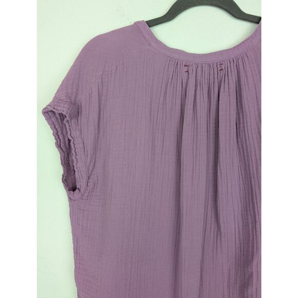 Xirena Top Gauzy Blouse Henley Boho Spring Summer Lightweight Purple Size XS - Picture 6 of 11